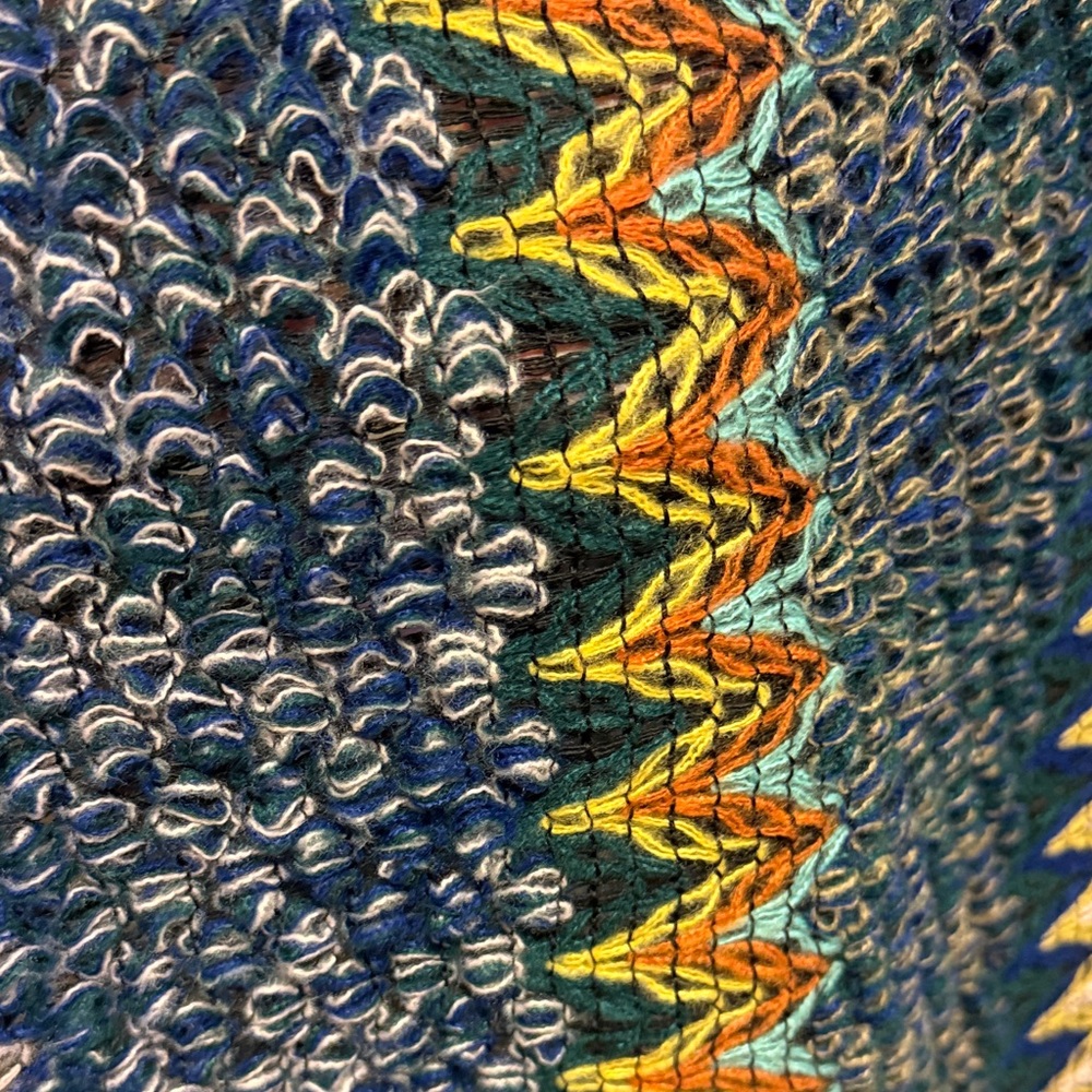 Multicolor Knit Blanket Shawl, Cape, Wrap - Picture 5 of 7